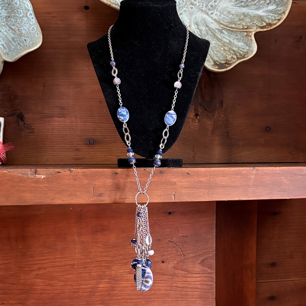 42” L Blue and Silver Ruby Rd Necklace